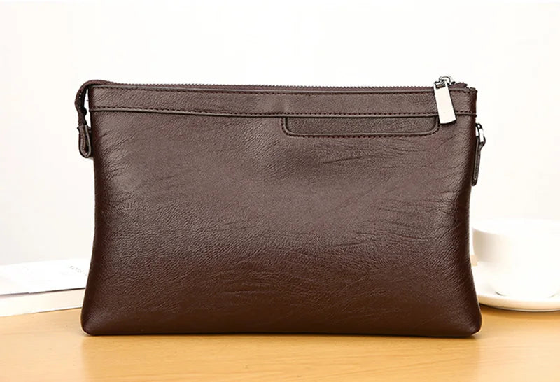Fashion Brand Design Business Clutch Bag High Quality PU Leather Envelope Bags Casual Travel Men's Wallet Cell Phone Pocket
