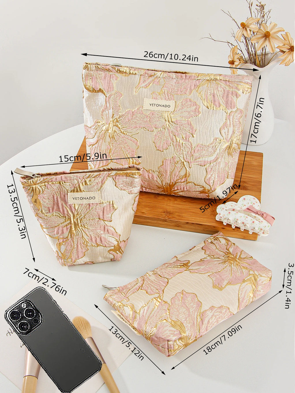 1pc/Set Makeup Bag Cosmetic Bag Skincare Bag Toiletry Bag Make Up Bag Makeup Bags Mom's Gift Birthday Gift Travel Essentials