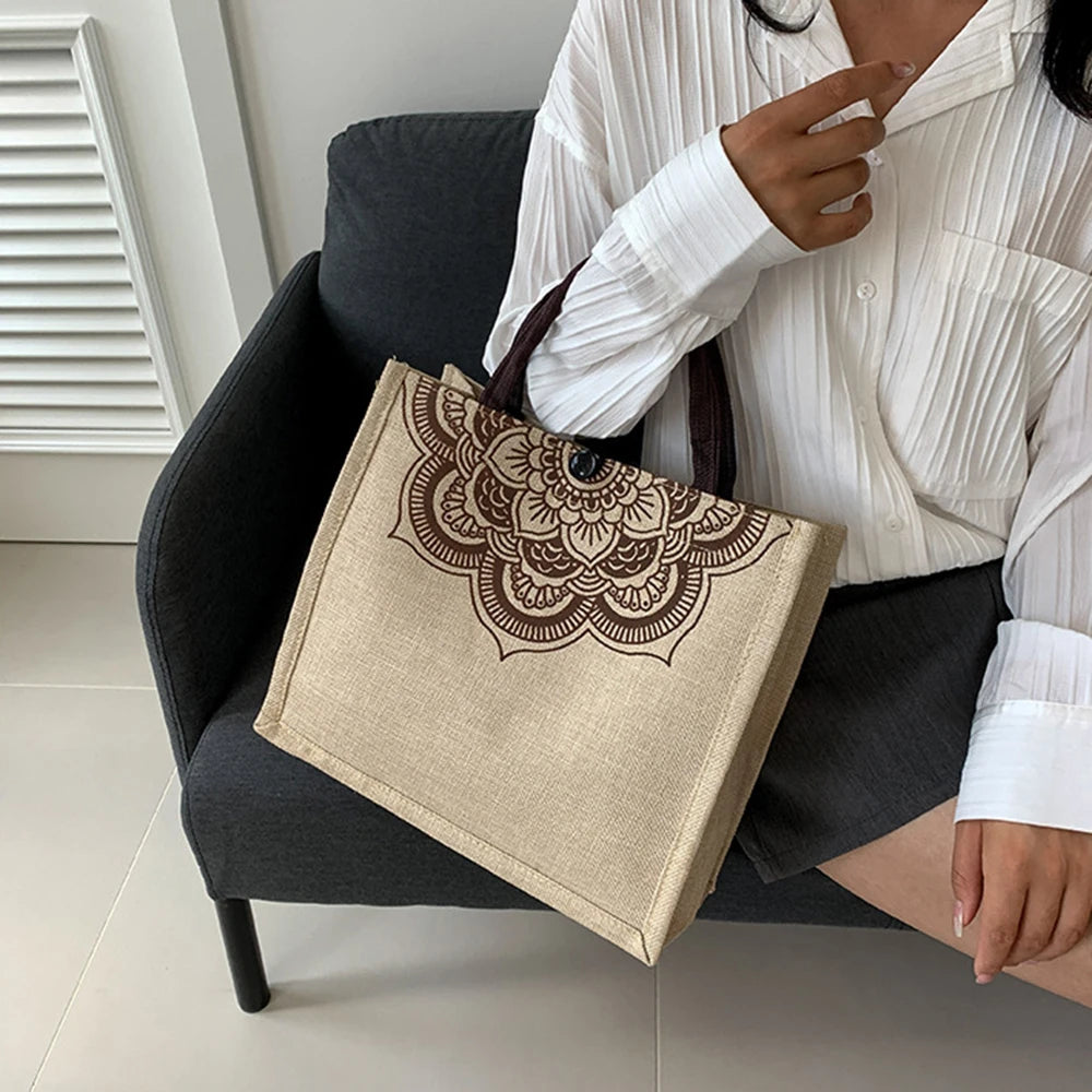 Canvas Handbags For Women Fashion Tote Beach Bags Reusable Shopping Bags Casual Large Capacity Designer Shoulder Pouch Bags