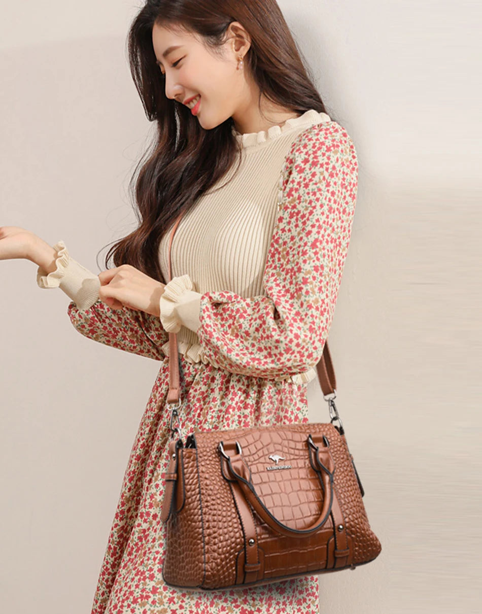 Luxury Designer Handbag Brand High Quality Soft Leather Shoulder Crossbody Bag for Women Bag Large Capacity Leisure Handbag 2024