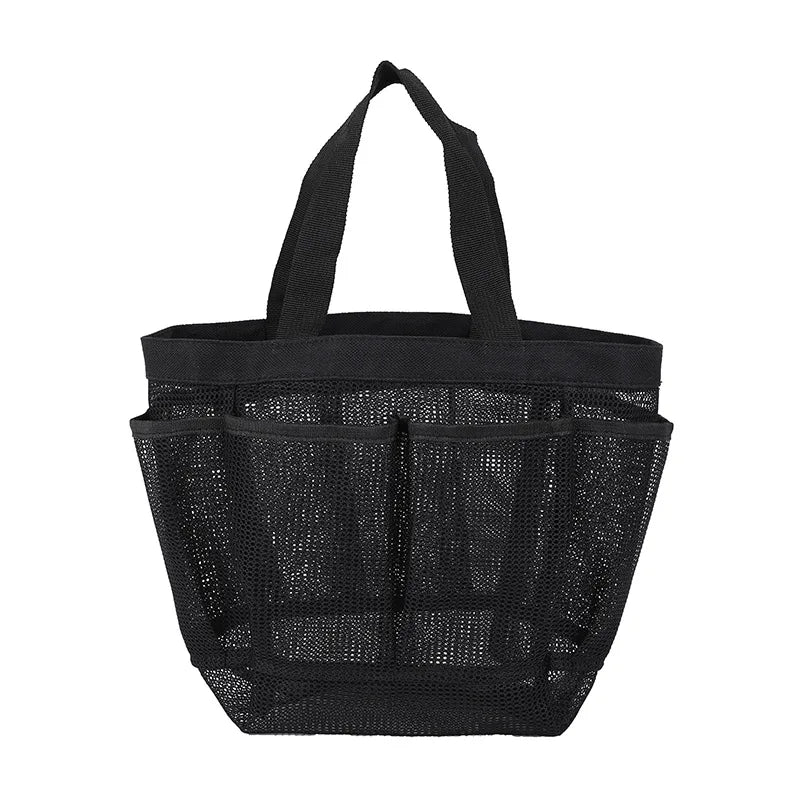 Mesh Beach Bags Tote Bag with 8 Pockets Waterproof Lightweight Foldable Tote Bag Oversized Pool Bag