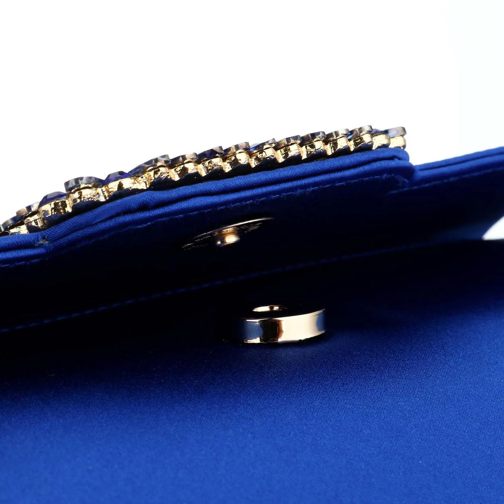 Elegant Satin Envelope Evening Handbags for Women Square Diamond Buckle Wedding Bridal Party Purse Shoulder Chain Messenger Bags