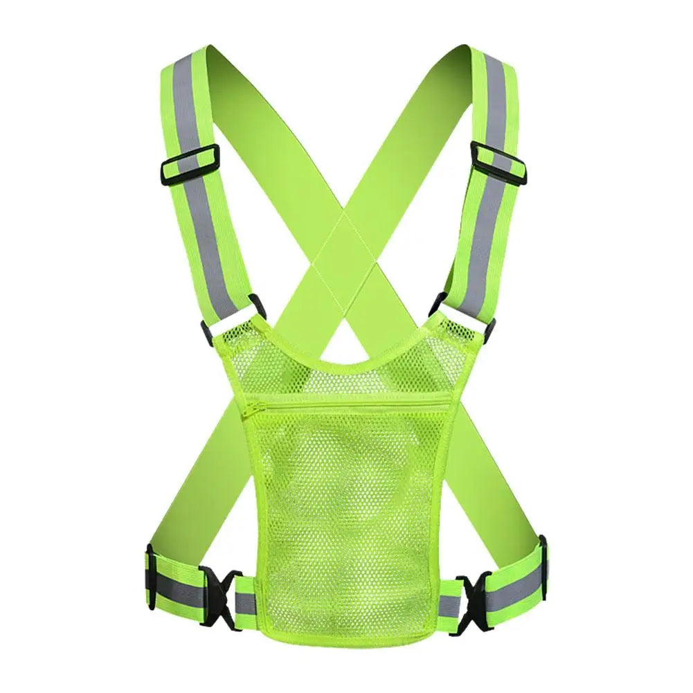 Reflective Safety Vests Lightweight Adjustable Elastic Vest Jacket Hi Vis Reflective Strips for Traffic Control Running Cycling