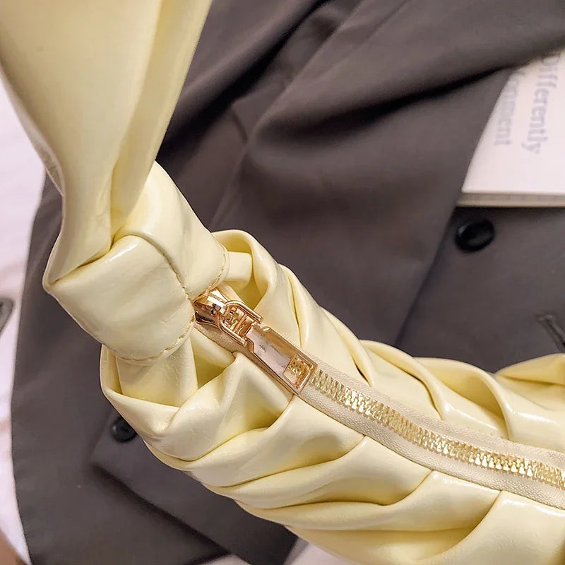 Silver Handbags Women Dumpling Shoulder Bag Fashion Luxury Ladies Hobos Bags High Capacity Female Tote Bag Black