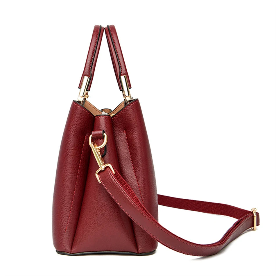 Luxury Soft Leather Handbag Women's Bag 2022 Trend Designer 3 Layers Shoulder Crossbody Sac Ladies Large Capacity Messenger Tote