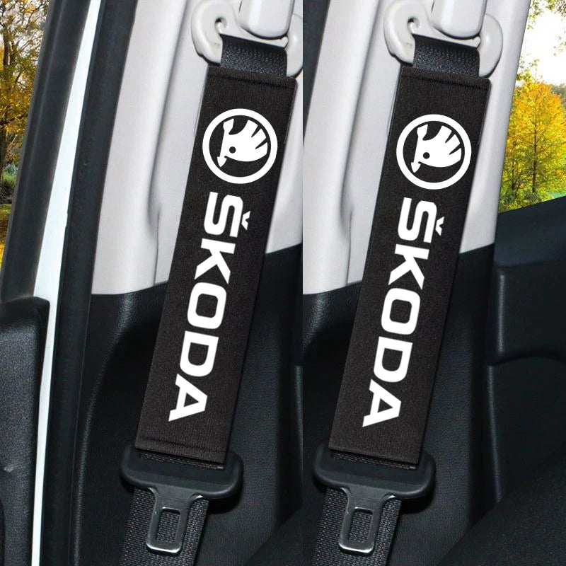 Car Headrest Neck Pillow Seat Belt Shoulder Pad For Skoda Octavia Fabia Rapid Kamiq Scala Kodiaq Superb VisionS Yeti Karoq Enyaq