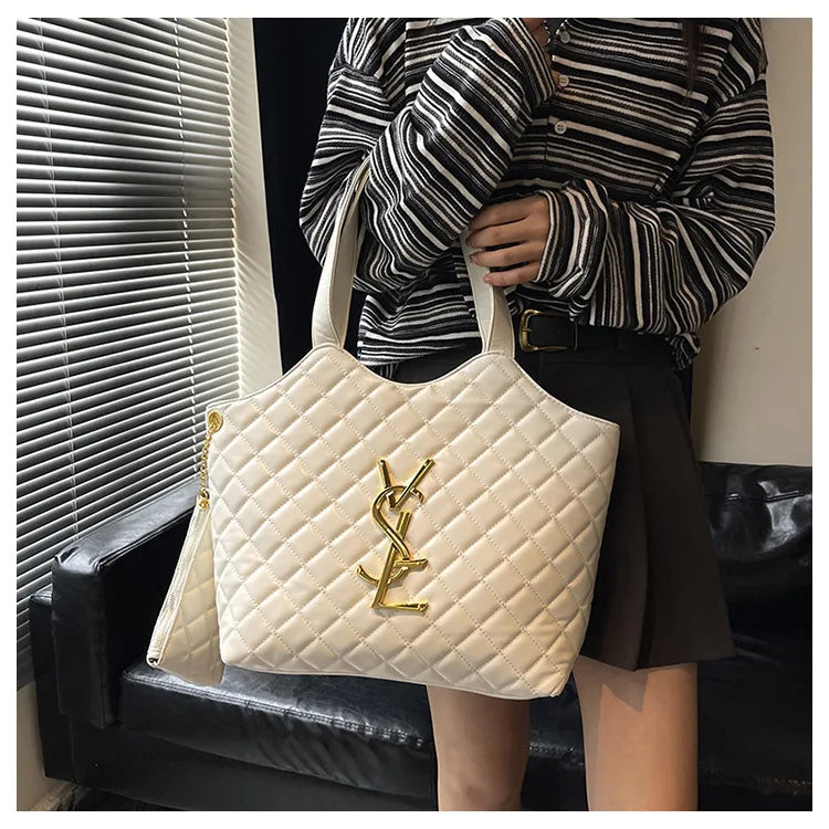 2025 New Women's Tote Bag Diamond Quilted Mother Daughter Purse, Retro Handheld Shoulder Bag, Spacious & Stylish, Casual/Office