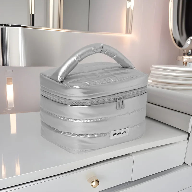 2025 New Design Cosmetic Bag Handheld Makeup Bags Large Capacity Lipstick Skincare Storage Bag Travel Portable Women Ideal Gift