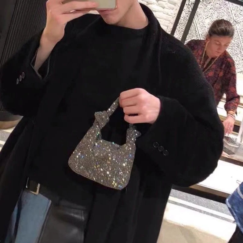 Handbags for Women Silver Black Rhinestone Evening Bags Small Clutches Bag New Sac A Main Femme Fashion Mini Sacs Luxury Bags