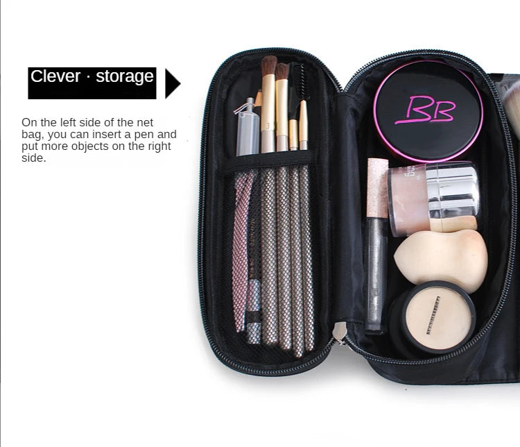 Makeup Bag Women's Cosmetic Brush Bag Travel Organizer Makeup Brushes Fold Tools Rolling Bags Waterproof Nylon Makeup Case