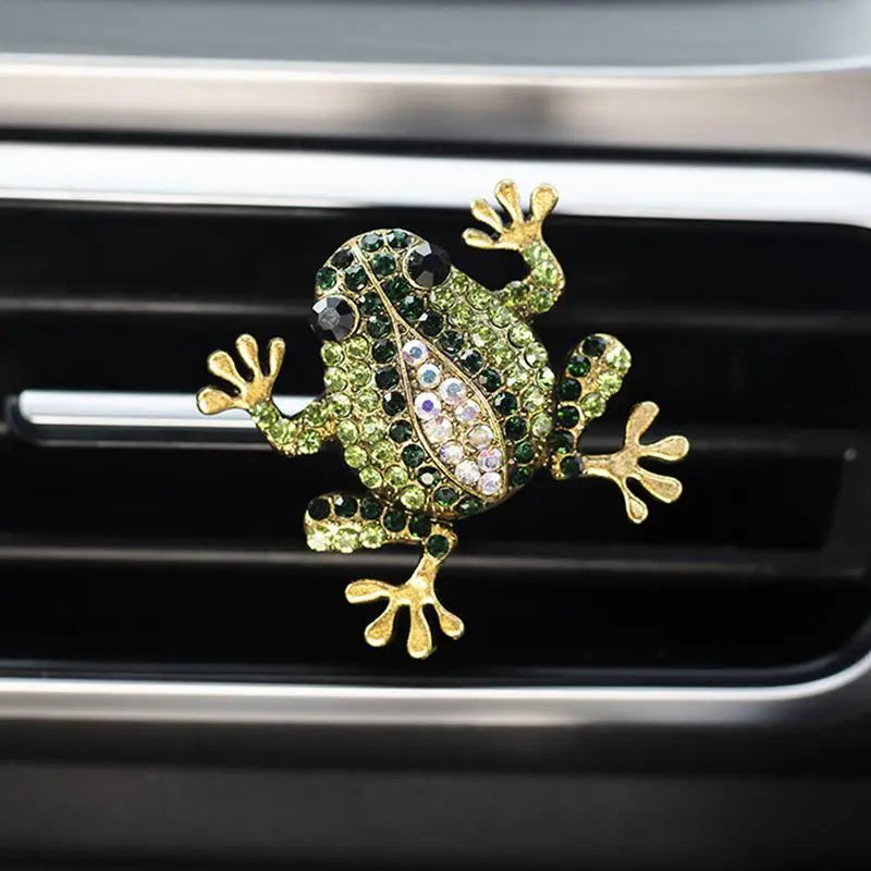 Car Diffuser Vent Clip Rhinestone Frog Perfume Diffuser Air Freshener Clip Long-Lasting Aroma Interior Decor Tool For SUVs RVs
