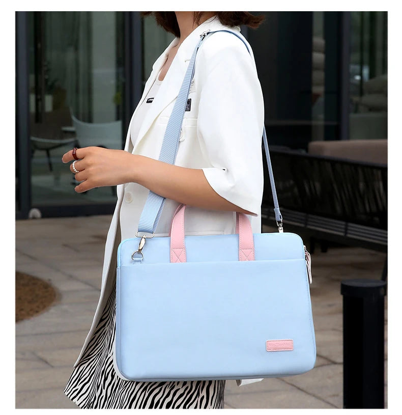 Lightweight Laptop Bag Portable Women Business Shoulder Messenger Bag  14/15 Inch Handbag Waterproof Storage Bags Briefcases