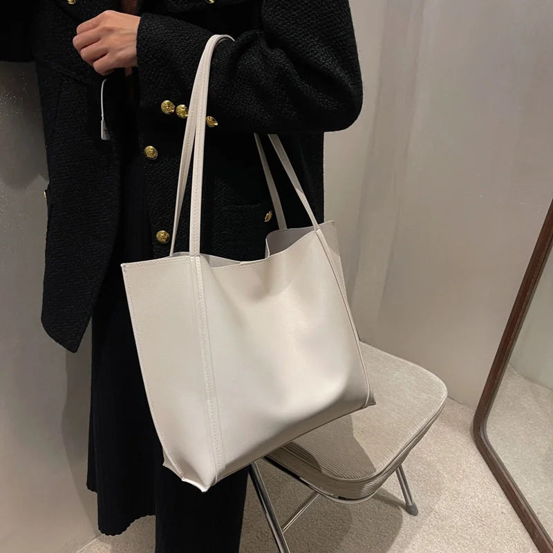 Large Capacity Shoulder Bag Trendy Pu Leather Tote Bags Solid Color Ladies Handbag Women's Fashion Underarm bags