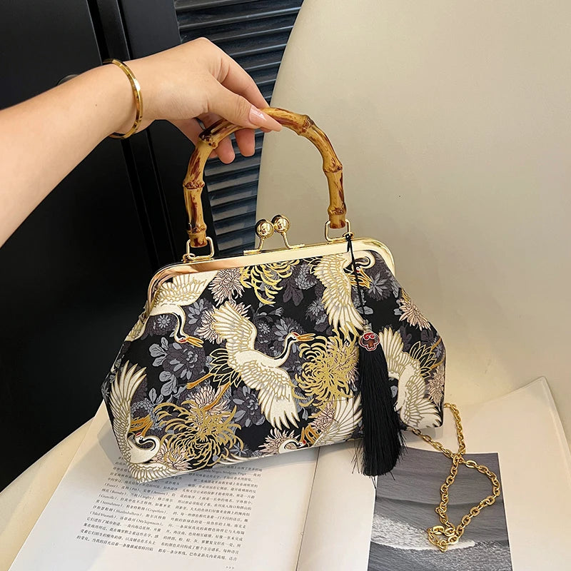 Luxury Evening Clutch Bag For Women Bride Wedding Clutch Purse Chain Shoulder Bags Small Party Handbag Rattan Handle Handle Tote