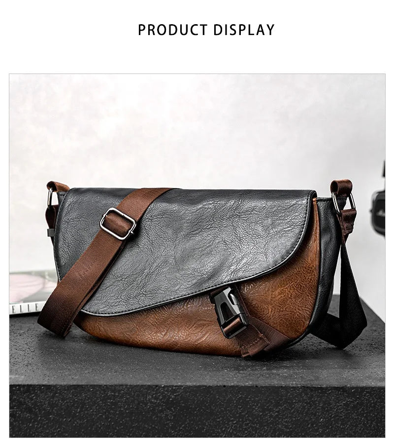 Trendy Men's Retro Small Satchels Bag Versatile Commuting Shoulder Bags New Fashion Postman Bags For Cool Boys