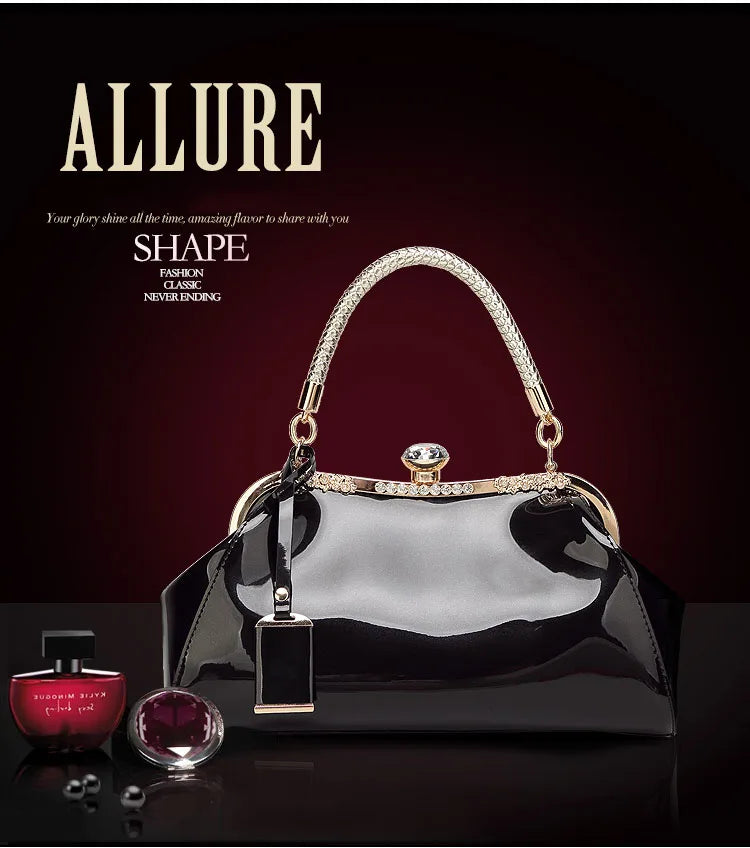Elegant Patent Leather Evening Bags for Women Ladies Clutch Shoulder Handbags Wedding Party Accessories bolsa feminina
