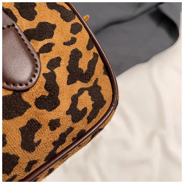 Luxury Brand Women Bag 2024 Winter Handbag Phone Purse Fashion Hobo Bag Satchel Retro Leopard Print Lady Shoulder Crossbody Bags