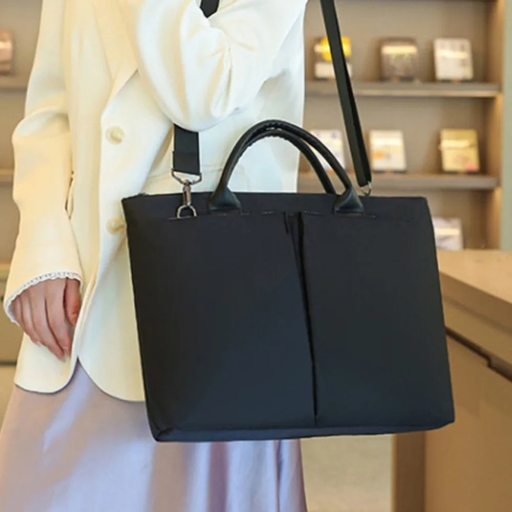 Simple 15.6inch Portable Laptop Bags Shoulder Strap with Handle Laptop Handbag Lightweight Waterproof Notebook Sleeve Bag Travel