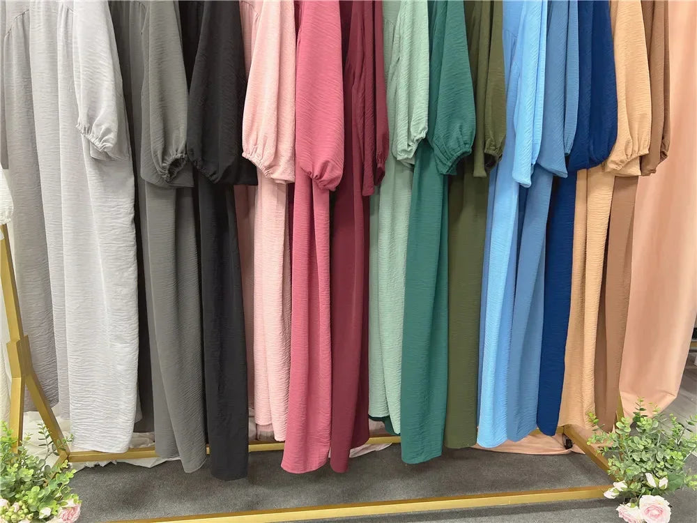 Muslim Dress 16 Colors Lastest Abaya Design Long  Femme Robe For Women Ramadan Eid Mubarak Prayer Clothes