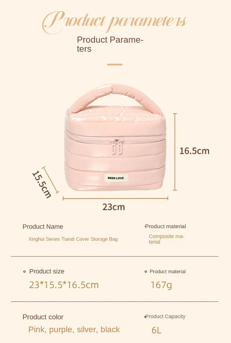 2025 New Design Cosmetic Bag Handheld Makeup Bags Large Capacity Lipstick Skincare Storage Bag Travel Portable Women Ideal Gift