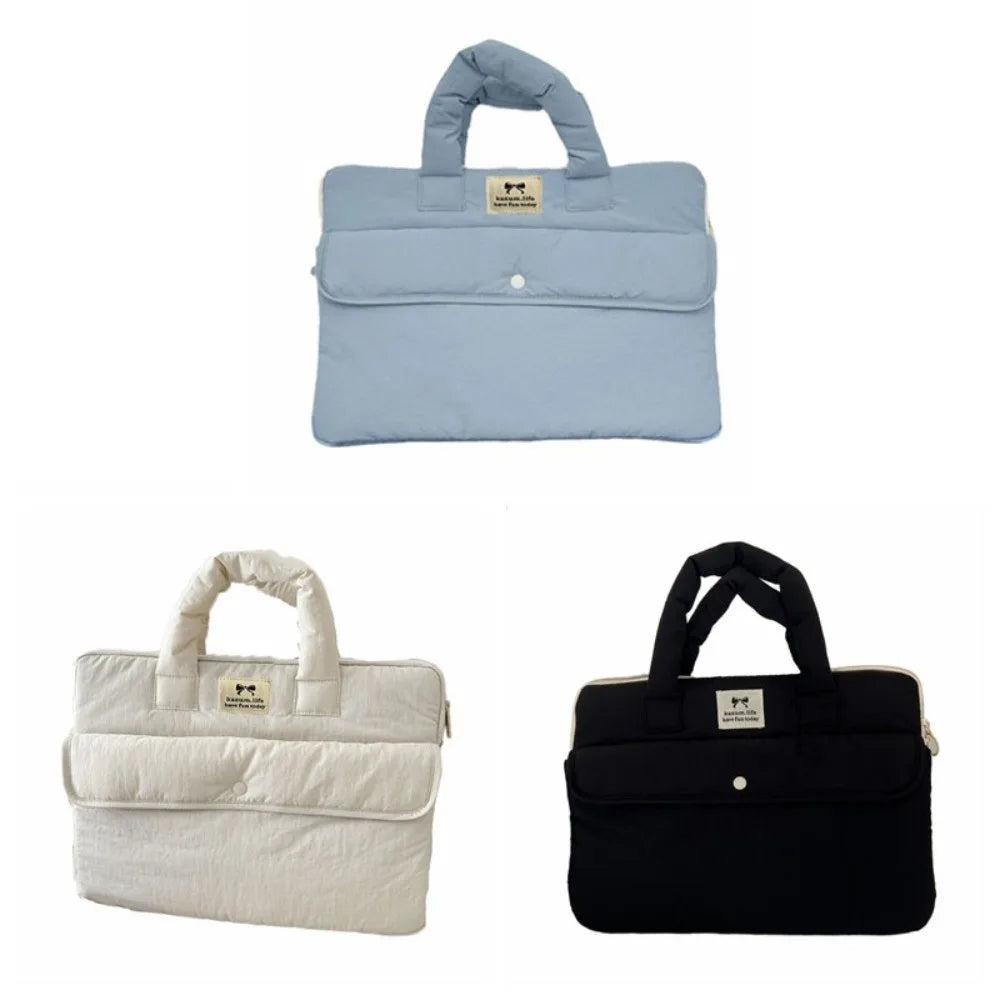 Simple 15.6inch Portable Laptop Bags Bow Lightweight Laptop Case Cartoon Cute Notebook Sleeve Women's Bag