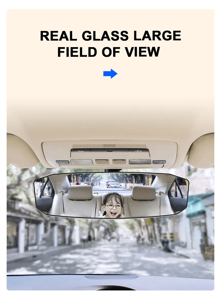 SEAMETAL Wide Angle Convex Rearview Mirror Anti Glare Car Interior Rear View Baby Child Seat Watch Sun Visor Mirror Covers