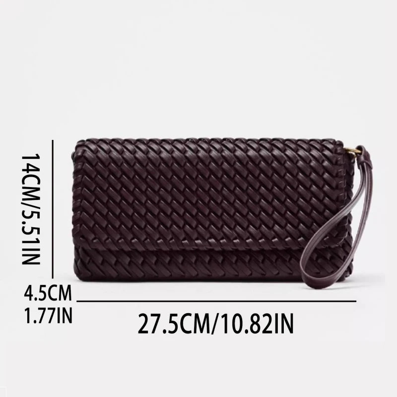Luxury Top Handle Tote Bag Elongated Exquisite Woven Shopping Bag Magnetic Closure Pocket Shoulder Bag Designer Horizontal Purse