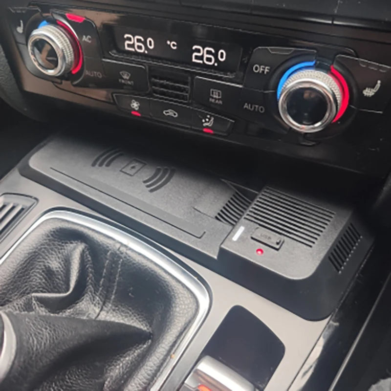 Car wireless charger for Audi A4 B8 B9 A4 Allroad A5 S5 RS5 Q5 SQ5 15W fast phone charger charging pad panel charging holder