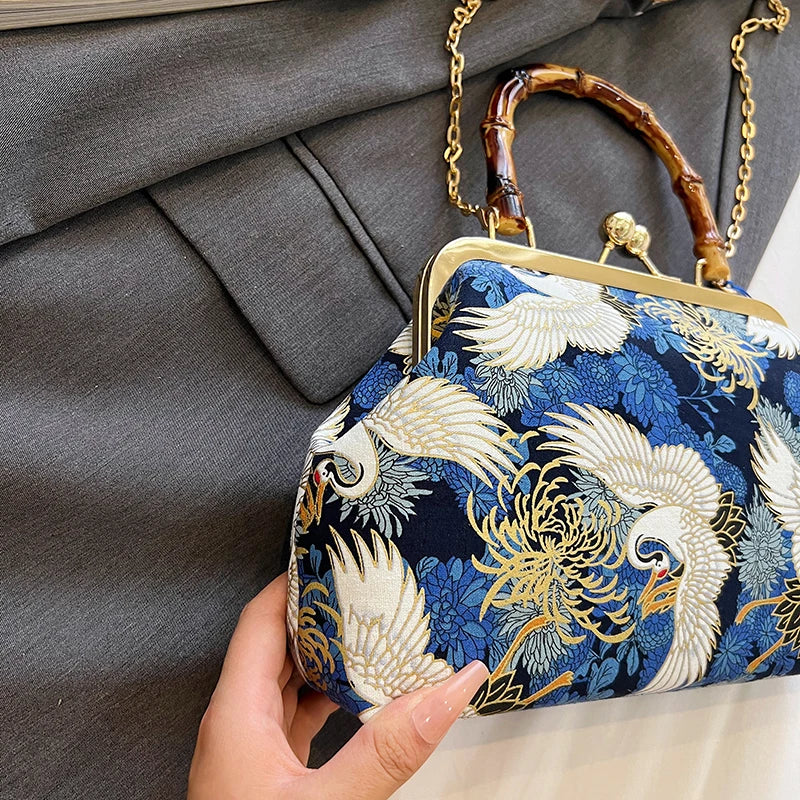 Luxury Evening Clutch Bag For Women Bride Wedding Clutch Purse Chain Shoulder Bags Small Party Handbag Rattan Handle Handle Tote