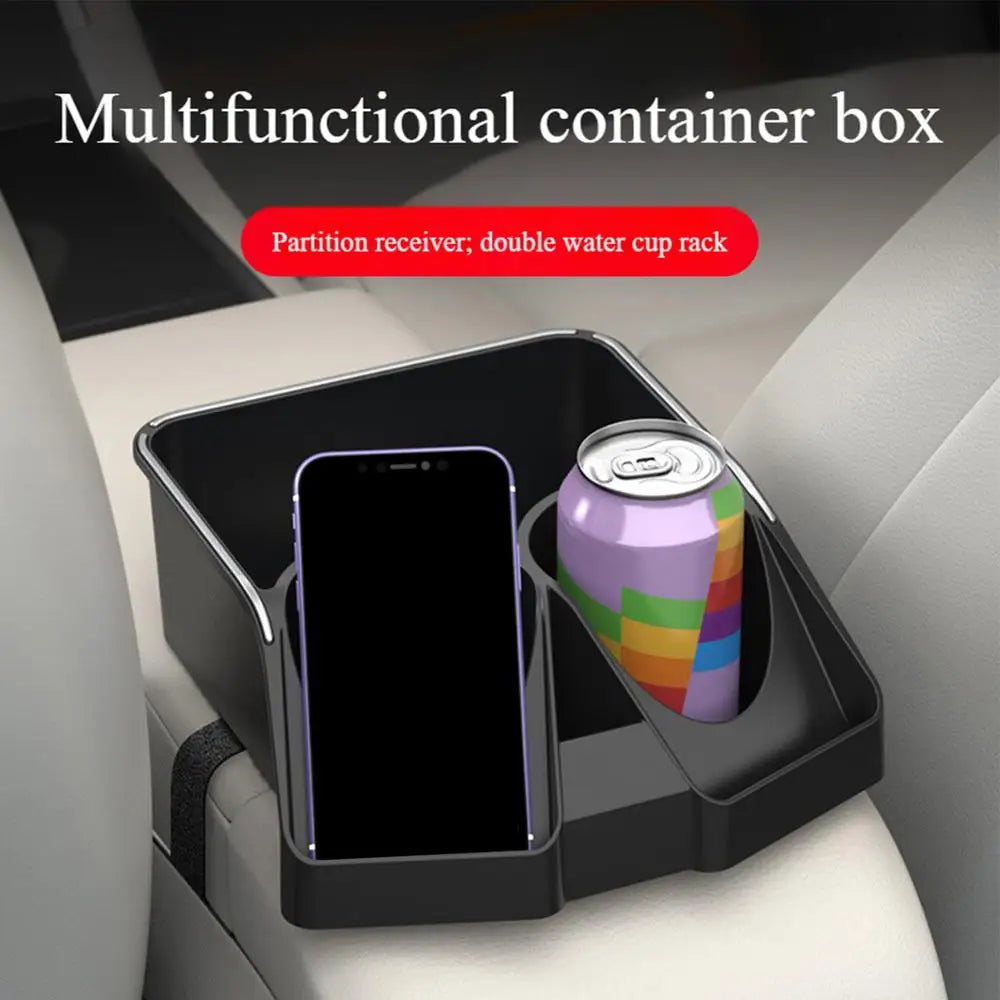 Car Console Storage Organizer Car Seat Organizer With Double Cup Holders Car Seat Storage Wear-Resistant Console Storage