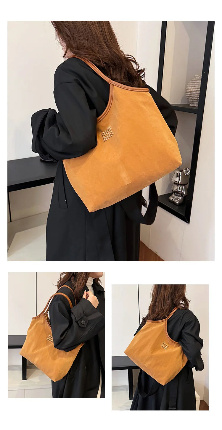 Lady tote bag - stylish, versatile, high-end, retro, large capacity at the armpit, single shoulder, suitable for daily commuting