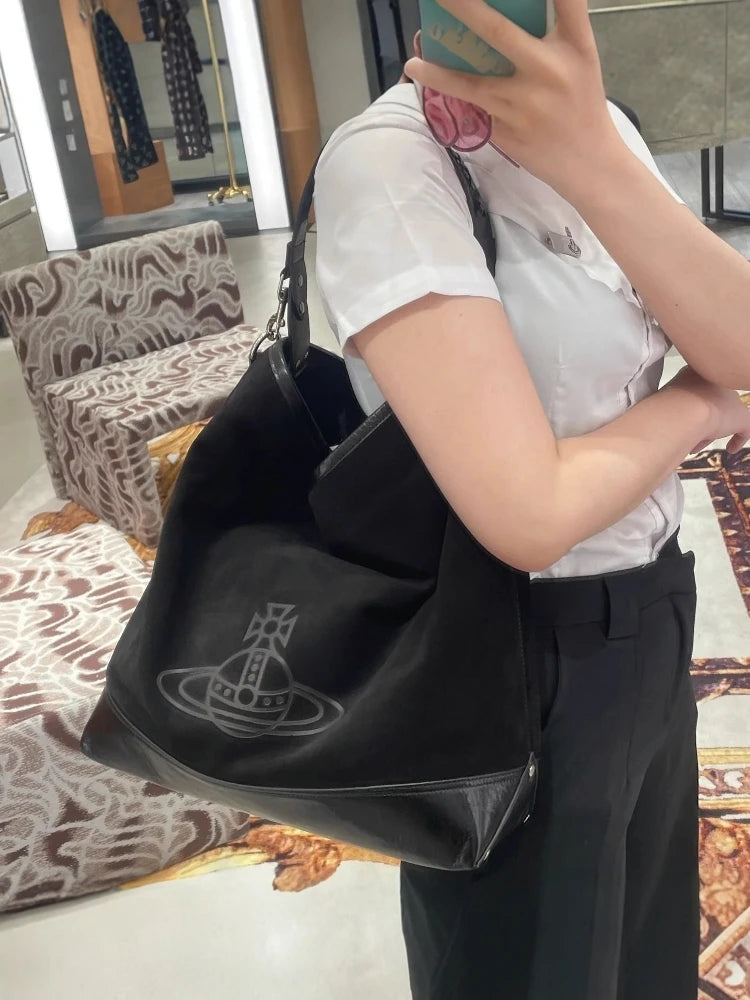 Large Capaci Suede Hobo Bag Women's Casual Commuter Tote Bag Trendy Single oulder Bag GP Famous Star  Hobo Bag