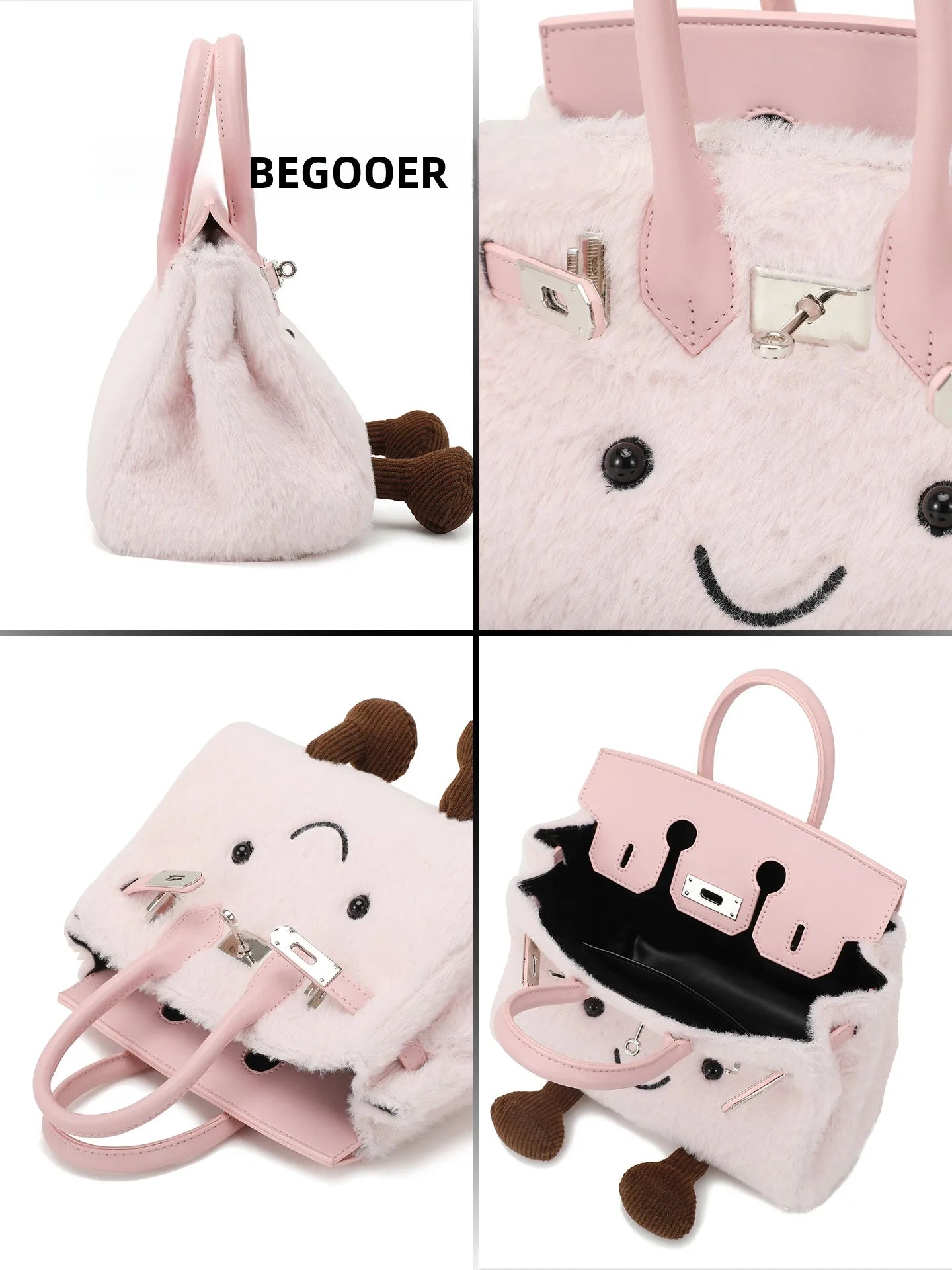 Cute Plu Crossbody Bag Women's Faionable Cartoon Handbag  Handbag Removable oulder Strap PU Leather Briti Sle