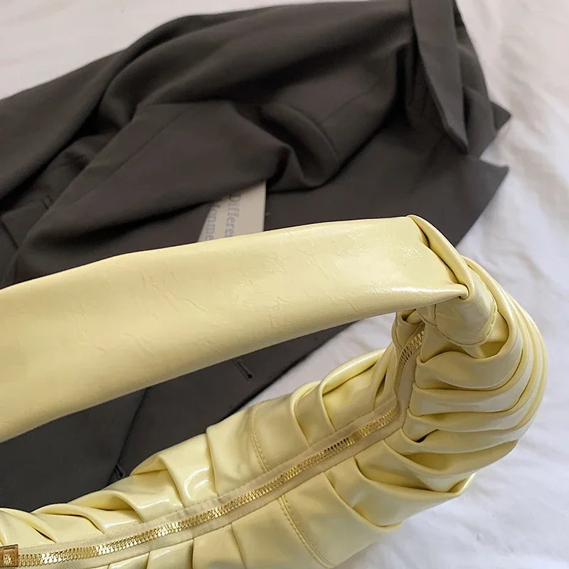 Silver Handbags Women Dumpling Shoulder Bag Fashion Luxury Ladies Hobos Bags High Capacity Female Tote Bag Black