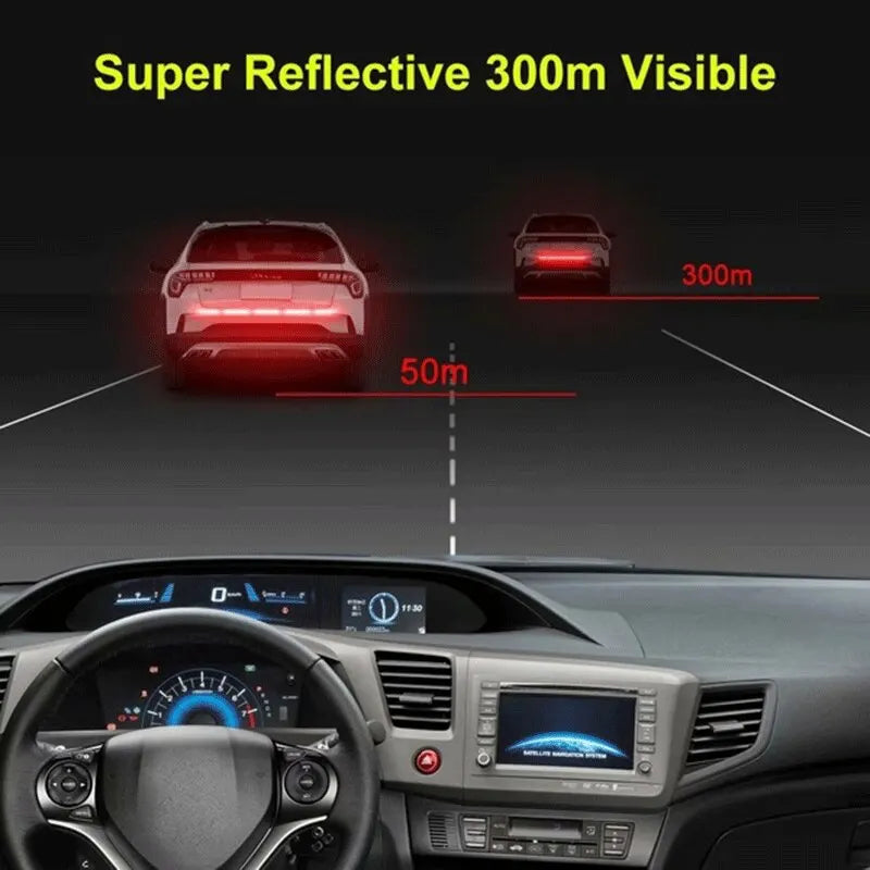 Car Reflective Stickers Rear Trunk Reflector Car Driving Safety Warning Mark Auto Body Waterproof Decal Car Exterior Accessories