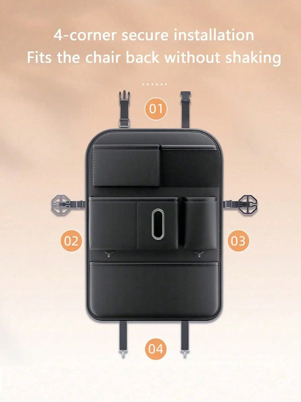 1pc Car Seat Back Organizer, In-Car Seat Back Folding Table, Multi-Functional Storage Box, Storage Supplies