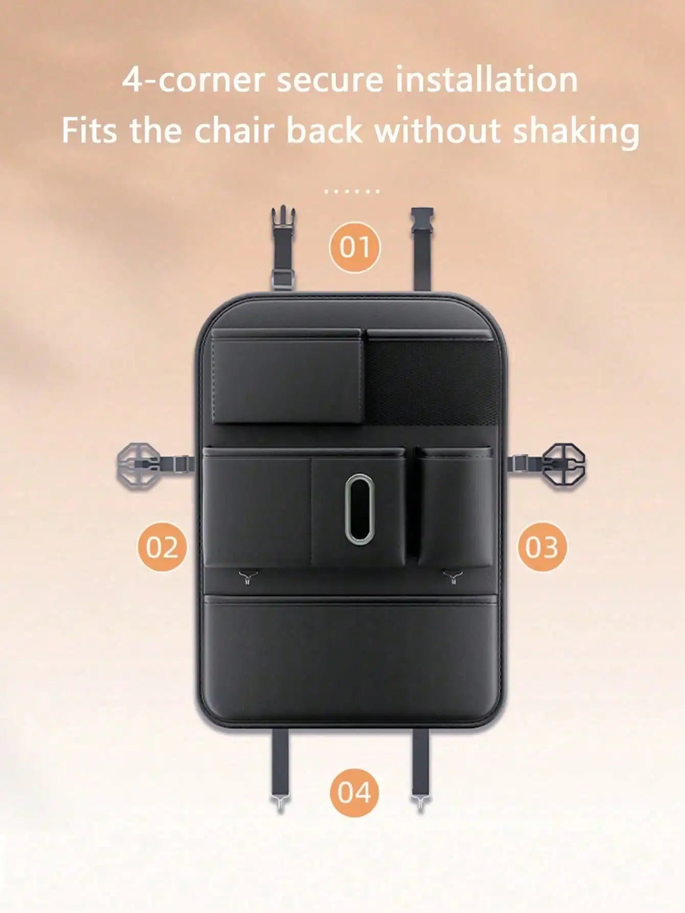1pc Car Seat Back Organizer, In-Car Seat Back Folding Table, Multi-Functional Storage Box, Storage Supplies