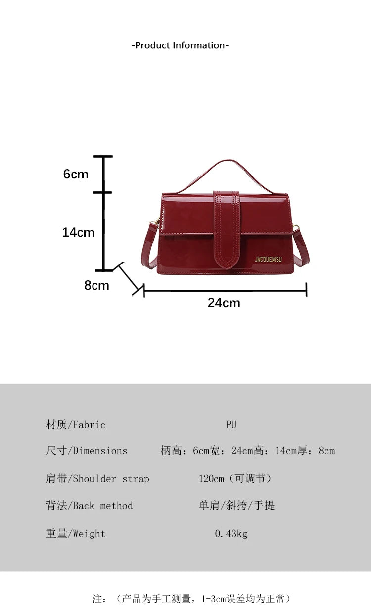 Luxury High-End Designer Paris Fashion Bag For Women Featuring Elegant Leather Crossbody Strap
