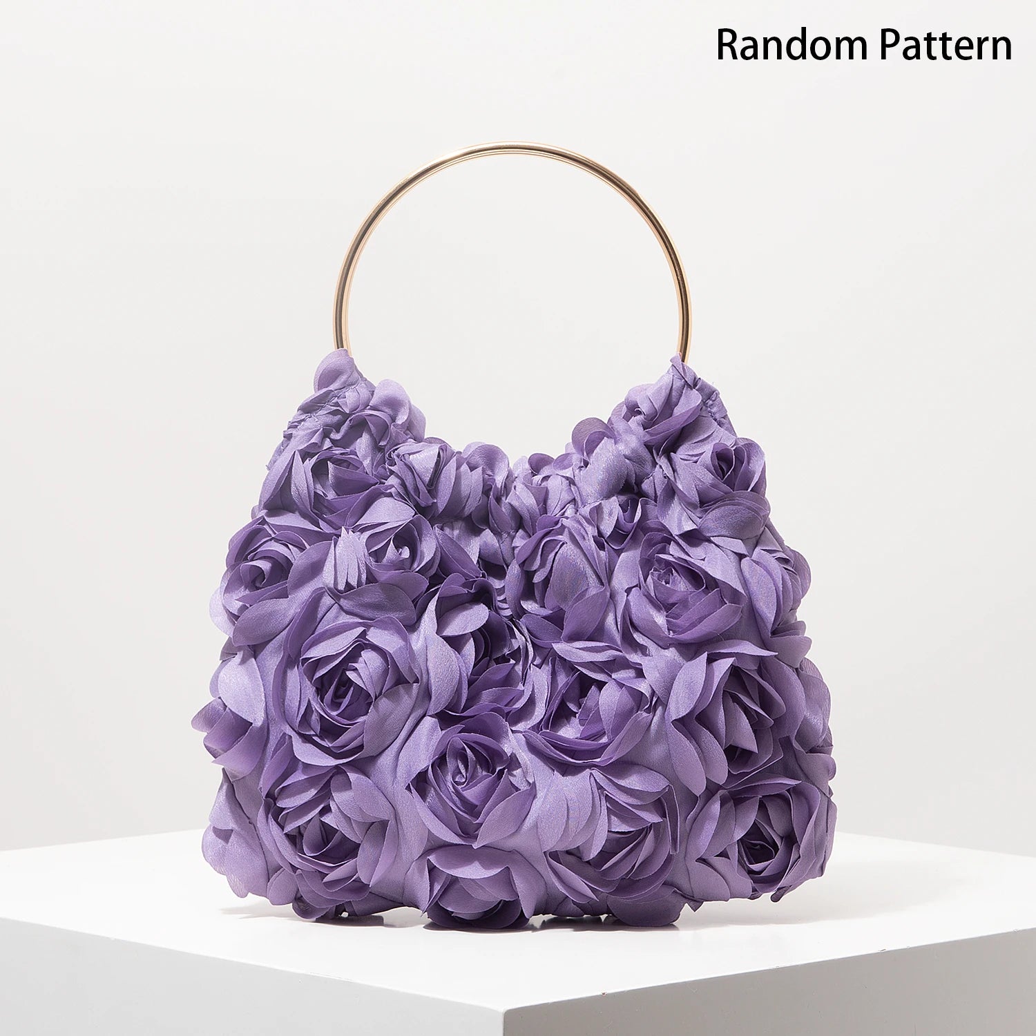 Luxury Rose Flower Tote Bags for Ladies， Prom Dresses for Women， Bag for Women Elegant， Wedding Items， Party Bag（Random Pattern）