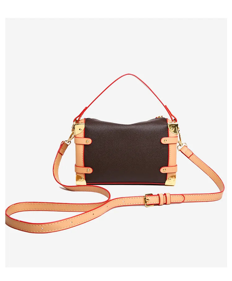 French Luxury Box Bag Mini Square Purse, Multi-Way Shoulder/Crossbody, High-End PU Leather, Compact & Stylish, Elegant Work Bag