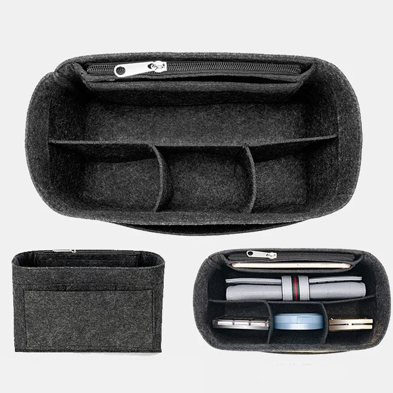EverToner Felt Insert Bag Micro Makeup Handbag Organizer Travel Inner Purse Cosmetic Inside Bags