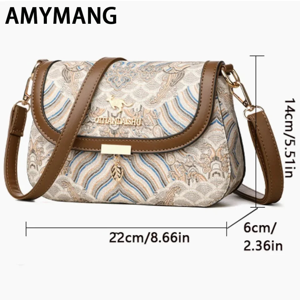 Luxury Designer Trend Embroidered Women's Shoulder Bag High Quality Soft Leather Women Crossbody Bags Female Handbag Sac A Main