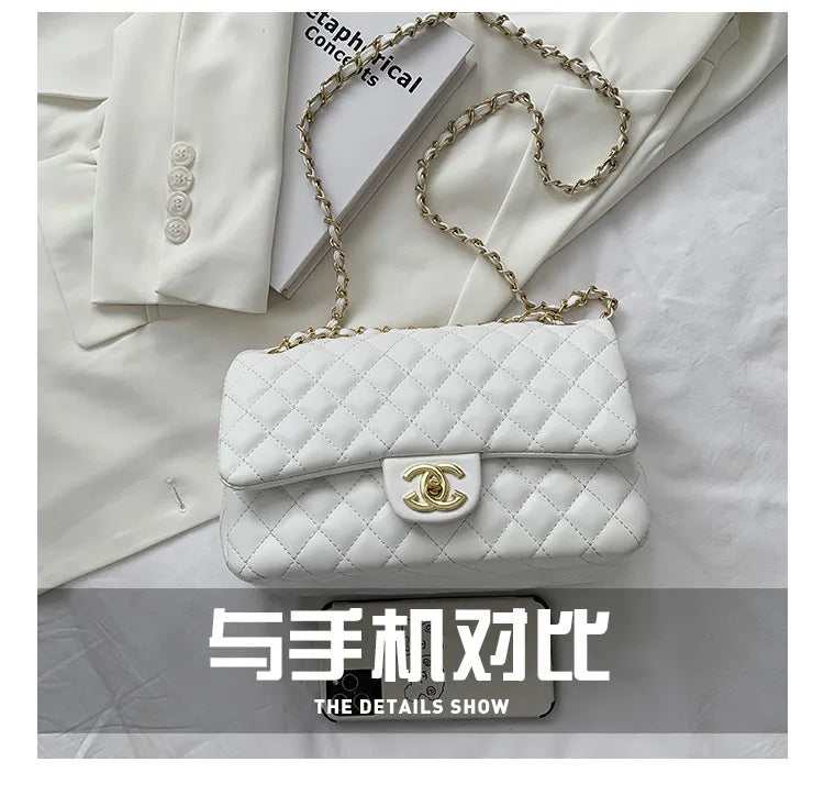 2025 Fashionable New Versatile Commuter Women's Bag Large-capacity One-shoulder Crossbody Bag with Diamond Chain Bag