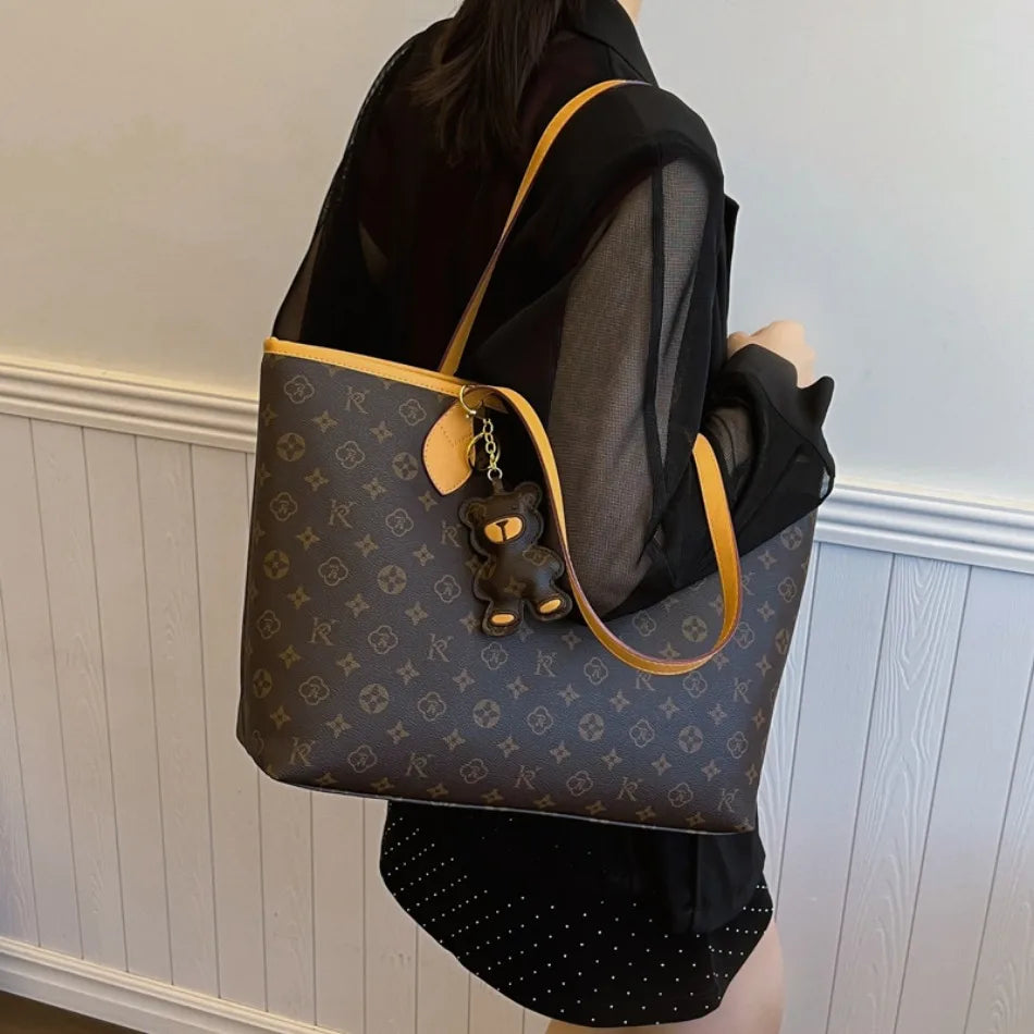 Luxury High Capacity Tote Bags for Women 2024 High Quality Soft Leather Shoulder Bag Designer Female Casual Shopping Handbag Sac