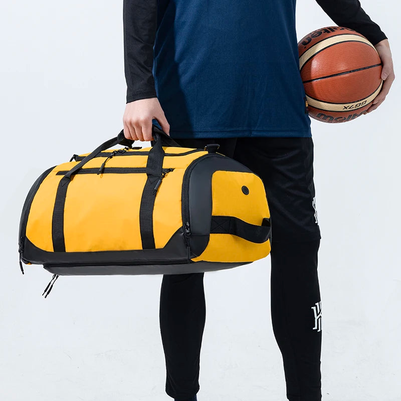 Men Sport Backpack Waterproof Gym Bags Separation Basketball Backpack Large Duffel Handbag Fitness Training Shoulder Bag Dry Wet