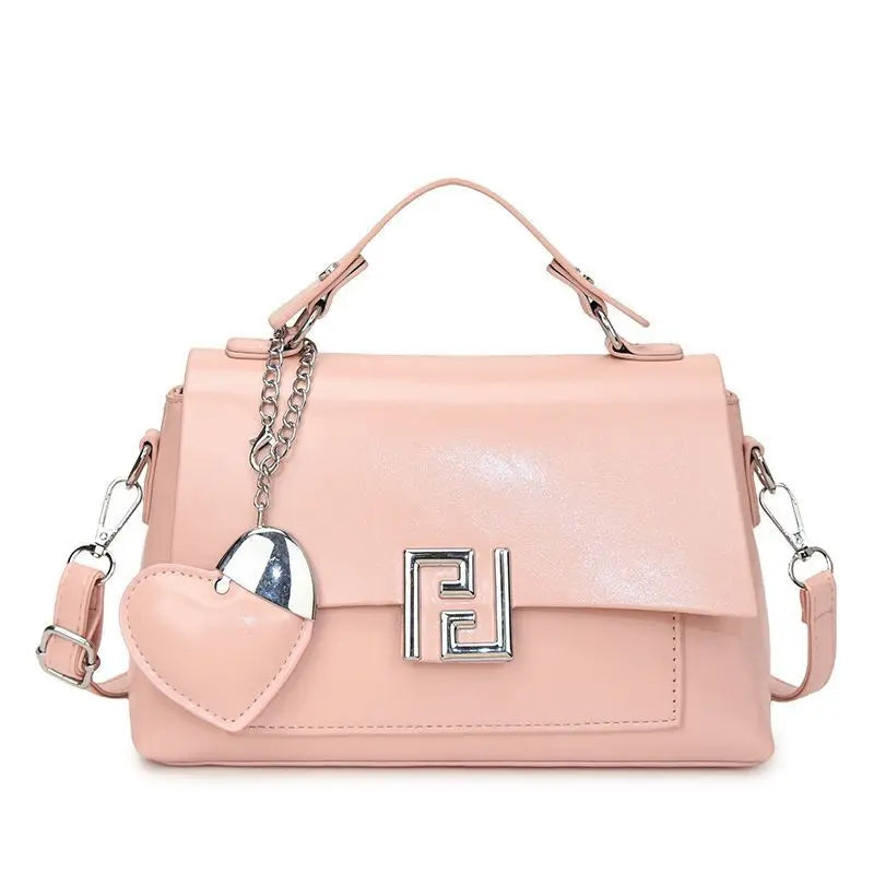 New Women's Handbag Mini Square Bag Commuter Single Shoulder Pink Polyester Casual Style Fashion Element Sewing Line