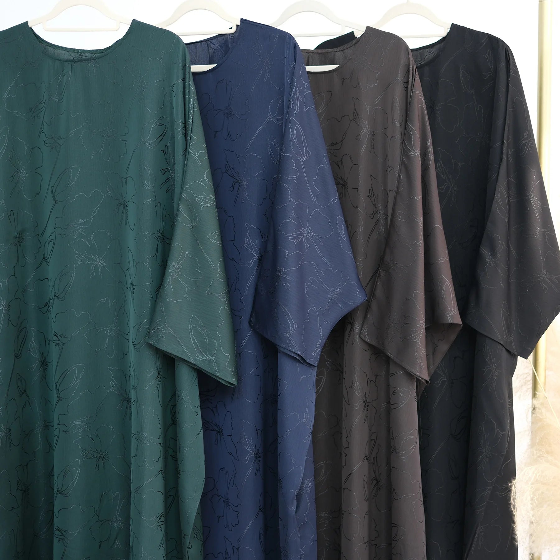 Luxury 2 Piece Muslim Outift Sets for Women Ramadan Dubai Hijab Abaya Dress Islamic Party Kaftan Robe Elegant Turkey Gown 2025