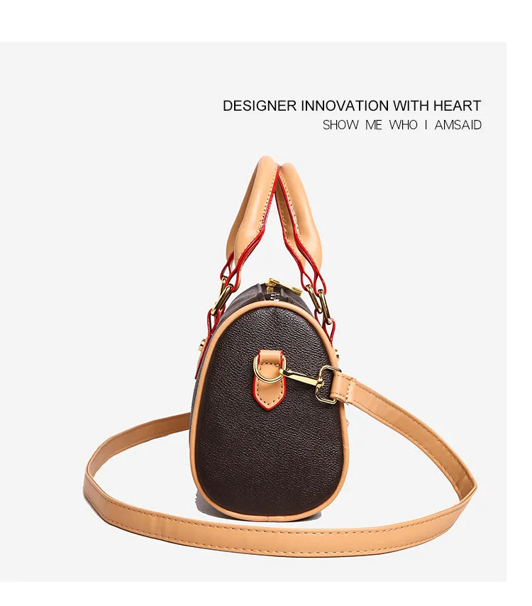 Luxury PU Women's Shoulder Bag - Pillow Boston Bag, Adjustable Crossbody/Handheld/Underarm, Spacious Multi-Way Purse