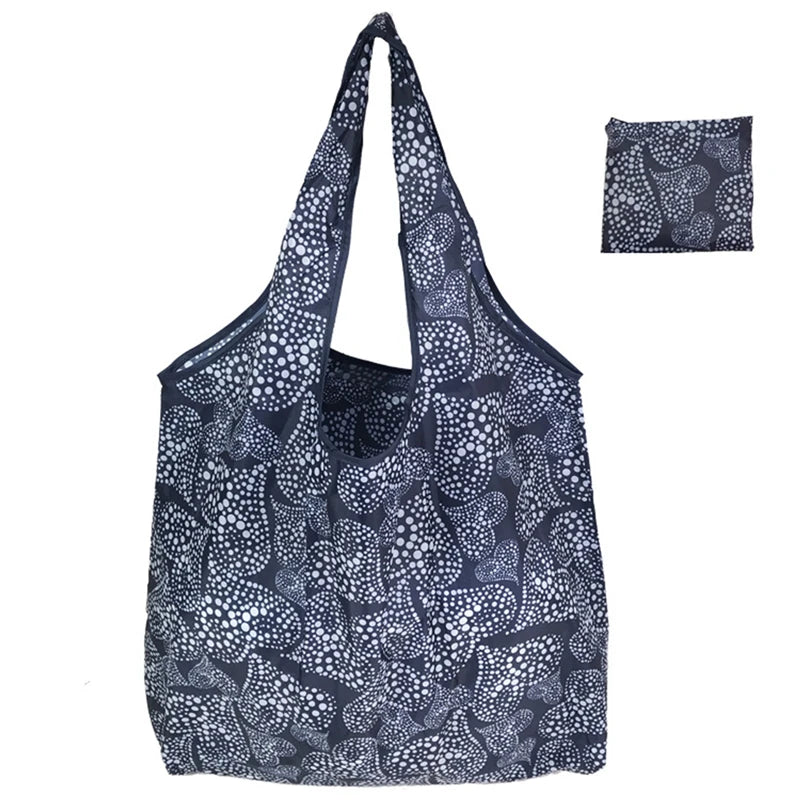 Reusable Shopping Bags Women Foldable Tote Bag Portable Cloth Eco Grocery Bag Folding Large Capacity Fruit Vegetable Handbags