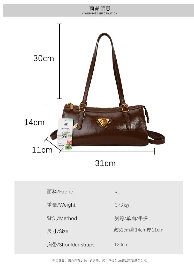 Luxury Brand Leather Messenger Bag, Women's Crossbody Bag For Ladies, Elegant Tote Bags With Famous Designer Popular Style
